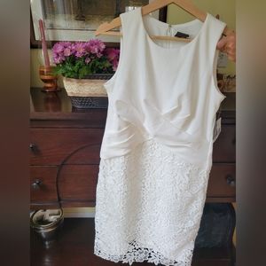 Taylor siz 4p white midi dress